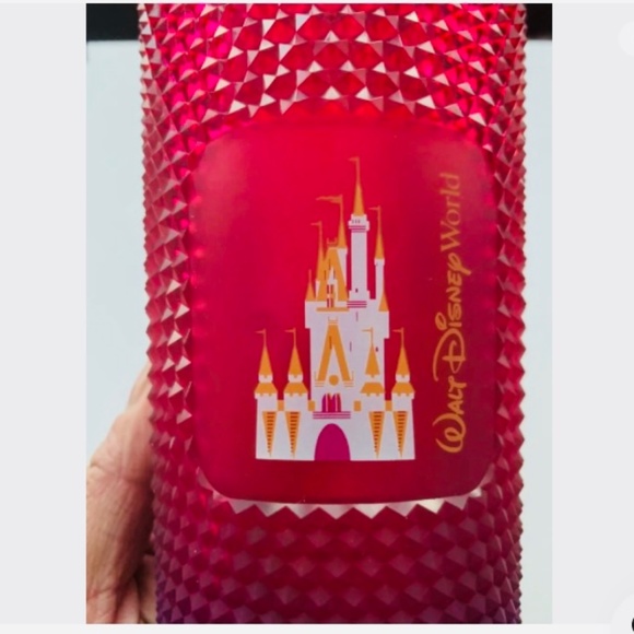 NEW Disney World Parks Cinderella Castle Red Starbucks Studded Tumbler Venti Cup - Picture 2 of 5